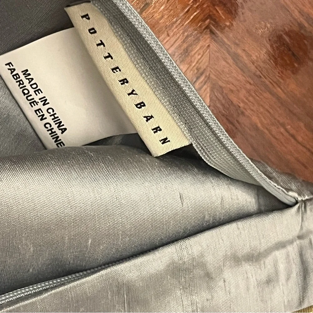 Pottery Barn Soft Silk Gray pillow sham size  18 by  18 inches